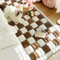 🔥Hot Sale🐶Cream-coloured Large Plaid Square Pet Mat Bed Couch Cover🐱