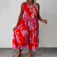 💕Hot Sale 🌷Women's Summer Floral Print Sleeveless Long Dress