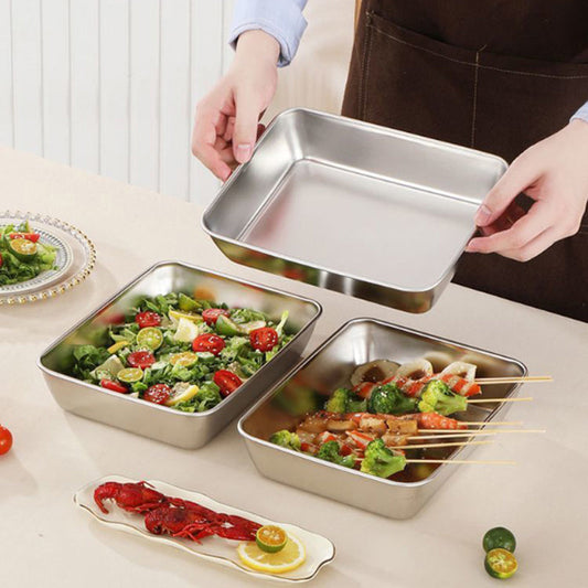 🔥2024-Hot Sale🎁49% OFF-Stainless Steel Square Plate（With Lid）